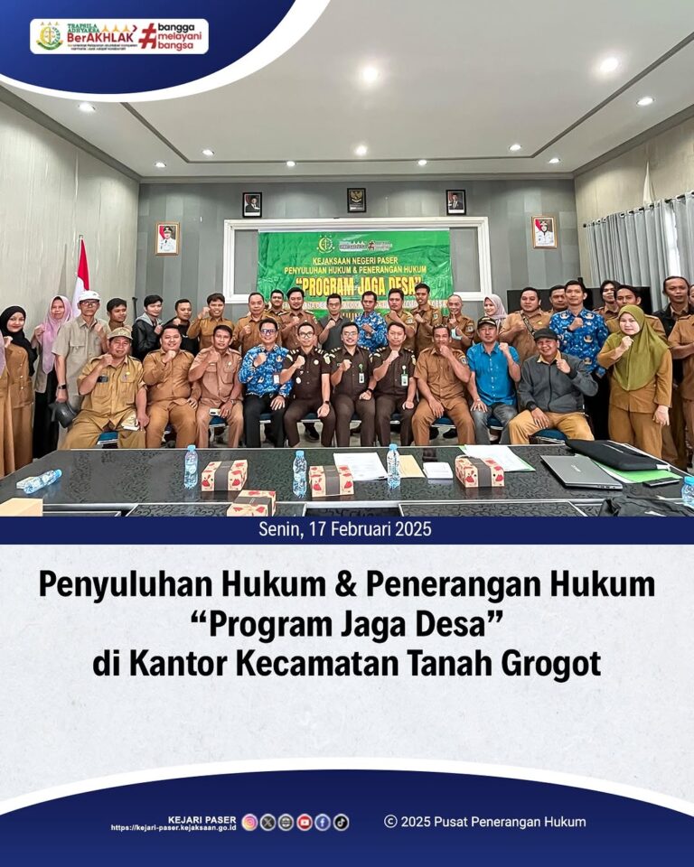 kegiatan Penyuluhan Hukum & Penerangan Hukum "Program Jaga Desa" di kantor Kecamatan Tanah Grogot
