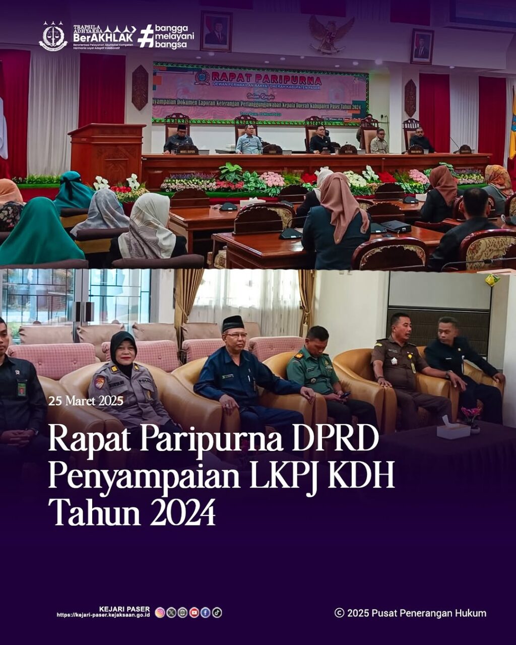 kegiatan undangan rapat paripurna penyampaian LKPJ KDH tahun 2024.