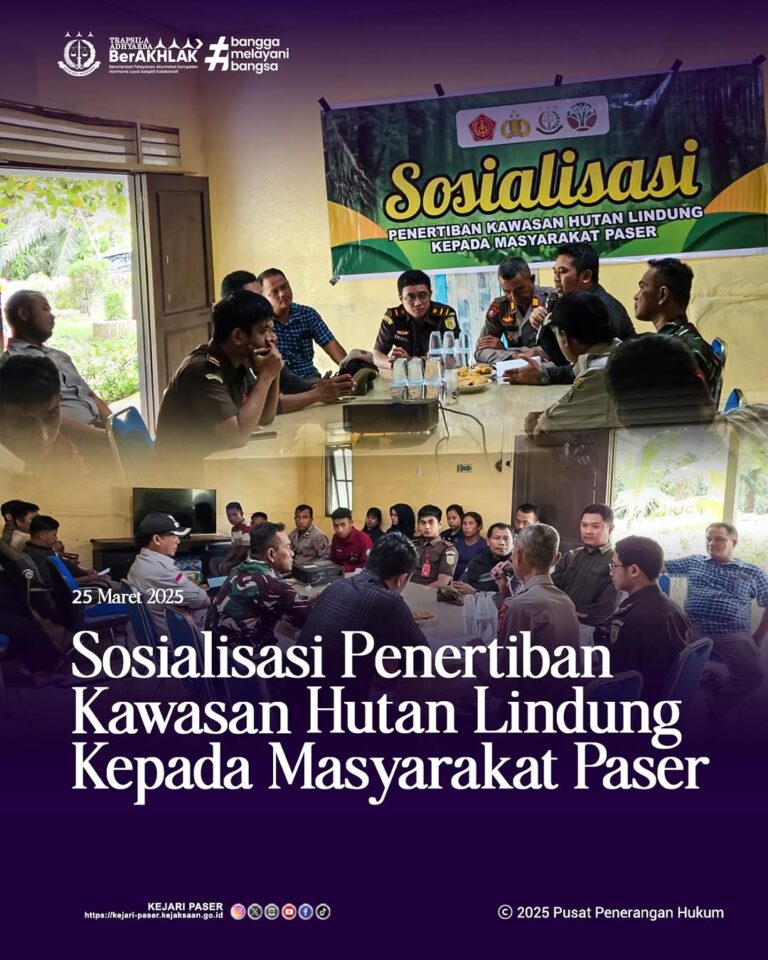 Sosialisasi Kepada masyarkat Paser oleh Tim Satuan Tugas Penertiban Kawasan Hutan, Bertempat di PT. PMN Desa Belimbing Kec. Long Ikis