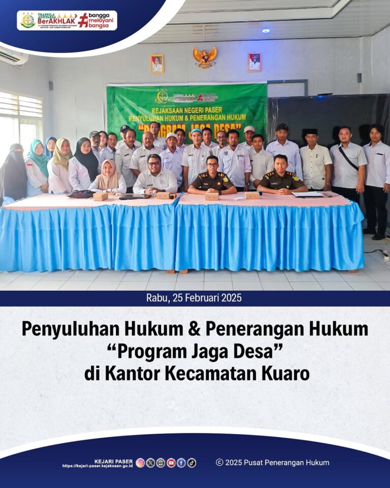 kegiatan Penyuluhan Hukum & Penerangan Hukum "Program Jaga Desa" di kantor Kecamatan Kuaro