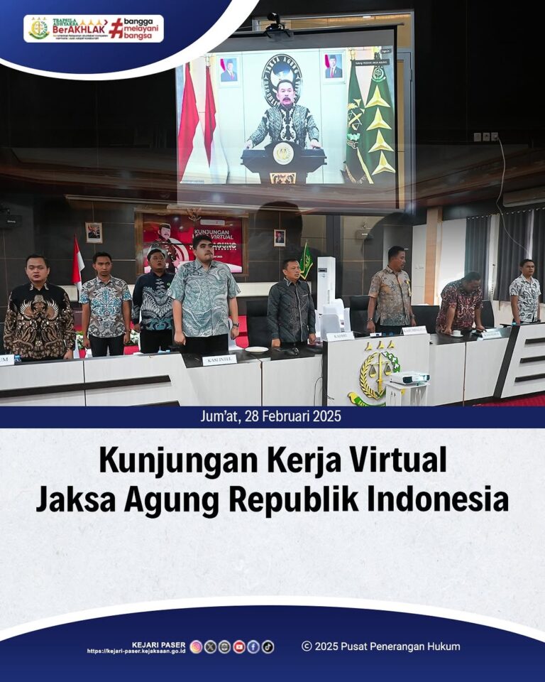 kunjungan kerja virtual yang dipimpin oleh Jaksa Agung RI ST Burhanuddin.