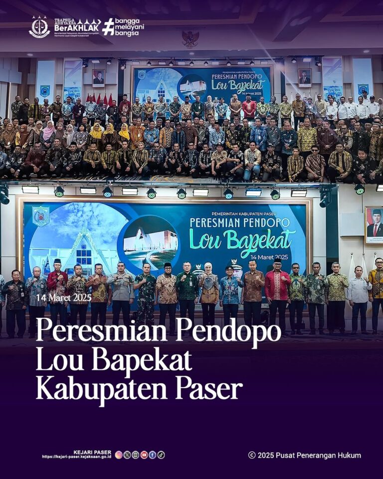 enghadiri Acara Peresmian Pendopo Lou Bapekat Kabupaten Paser yang langsung diresmikan oleh Bupati Paser dr. Fahmi Fadli.