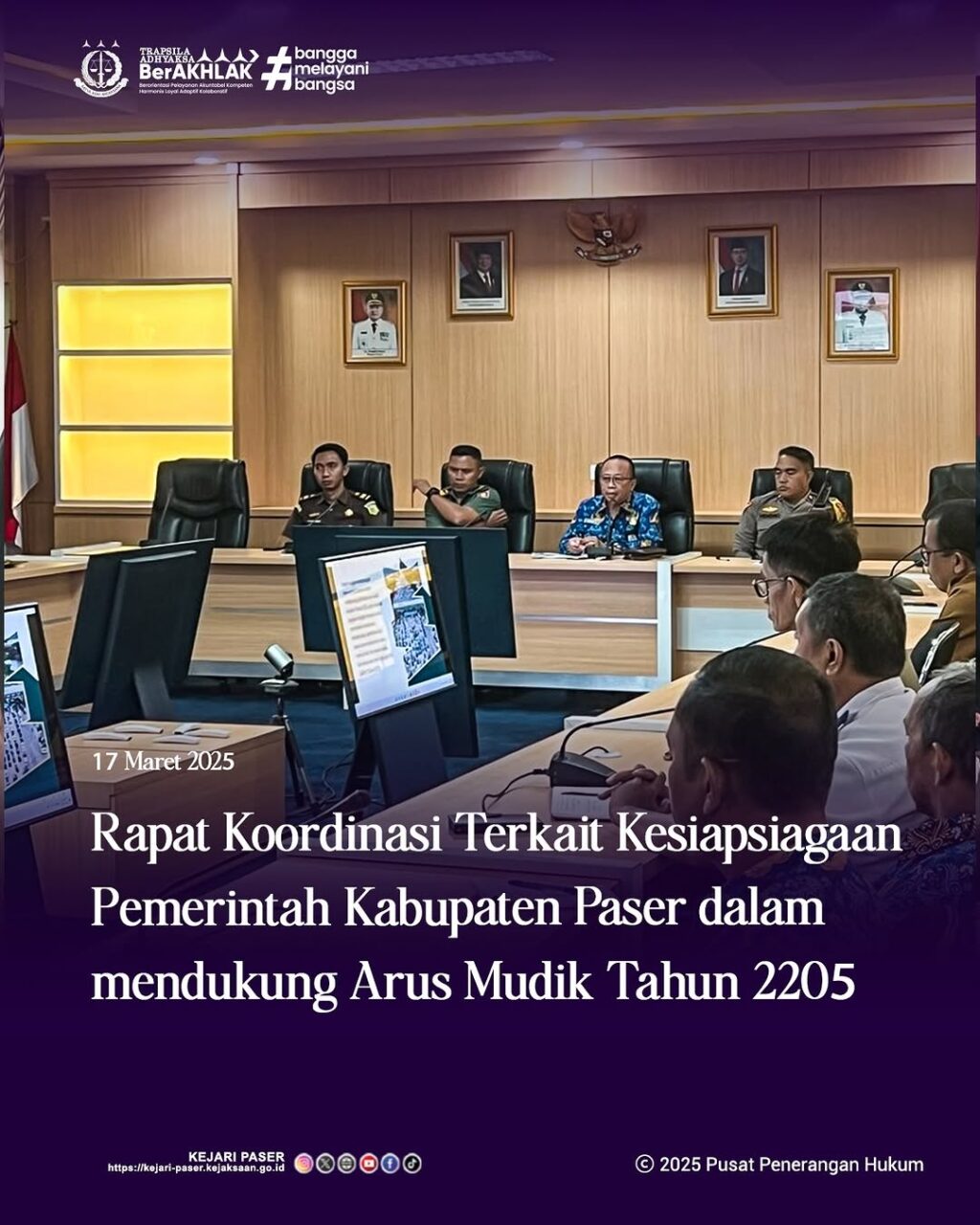 kegiatan Rapat Koordinasi terkait Kesiapsiagaan Pemerintah Kabupaten Paser dalam mendukung arus mudik Tahun 2025
