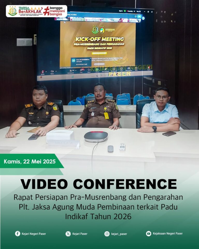 zoom meeting rapat persiapan pra musrenbang dan pengarahan Plt. Jaksa Agung Muda Pembinaan terkait Pagu Indikatif Tahun 2026.