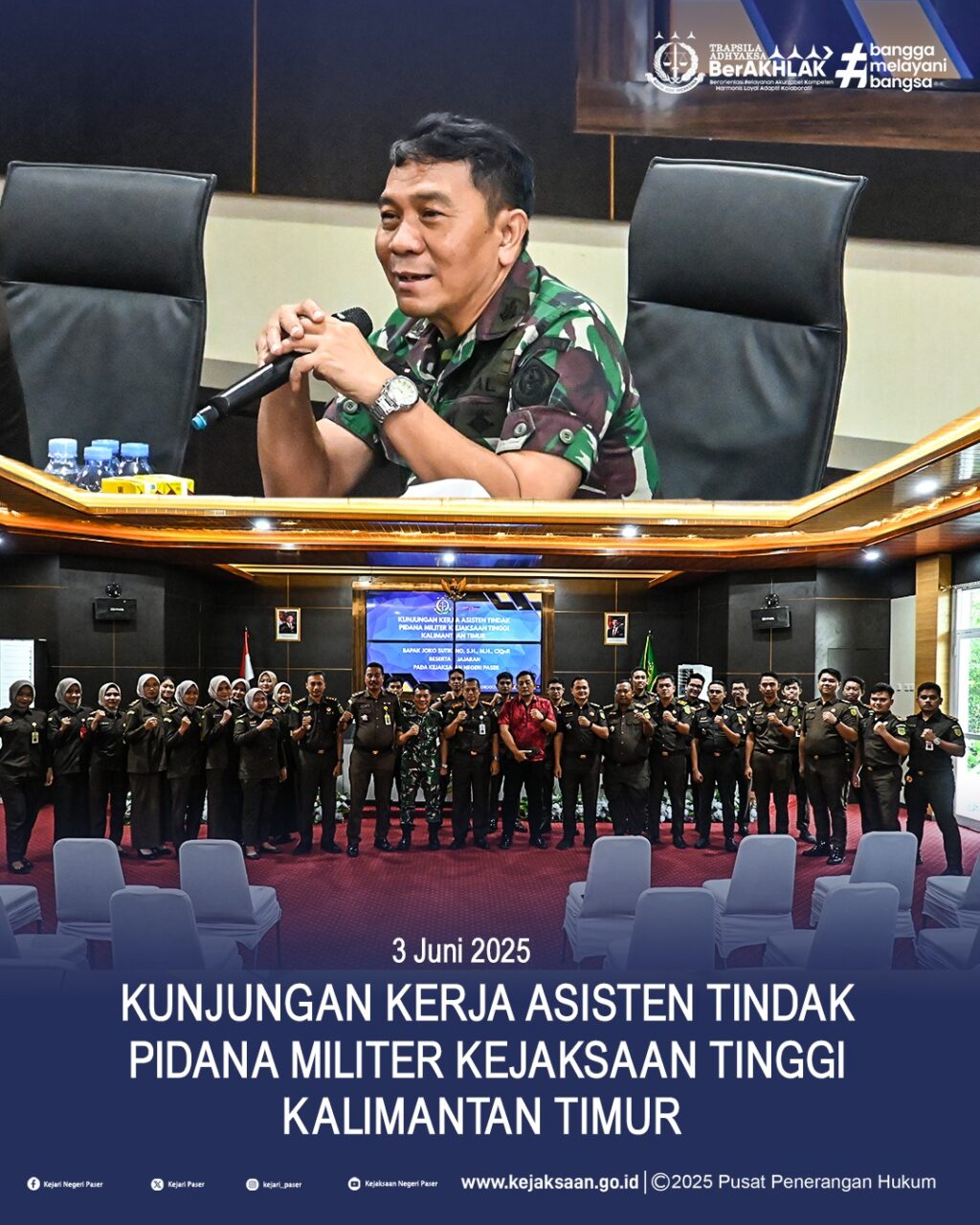 KUNJUNGAN KERJA ASISTEN TINDAK PIDANA MILITER KEJAKSAAN TINGGI KALIMANTAN TIMUR