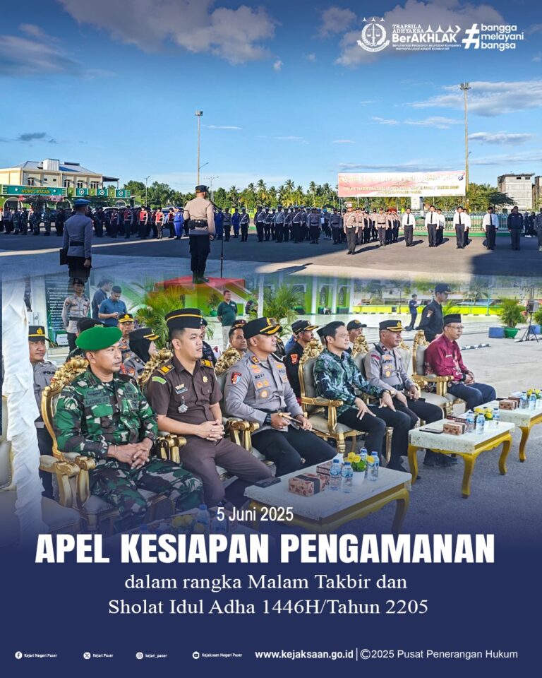 mengikuti Apel Kesiapan Pengamanan dalam rangka Malam Takbir dan Sholat Idul Adha 1446 H / Tahun 2025 .