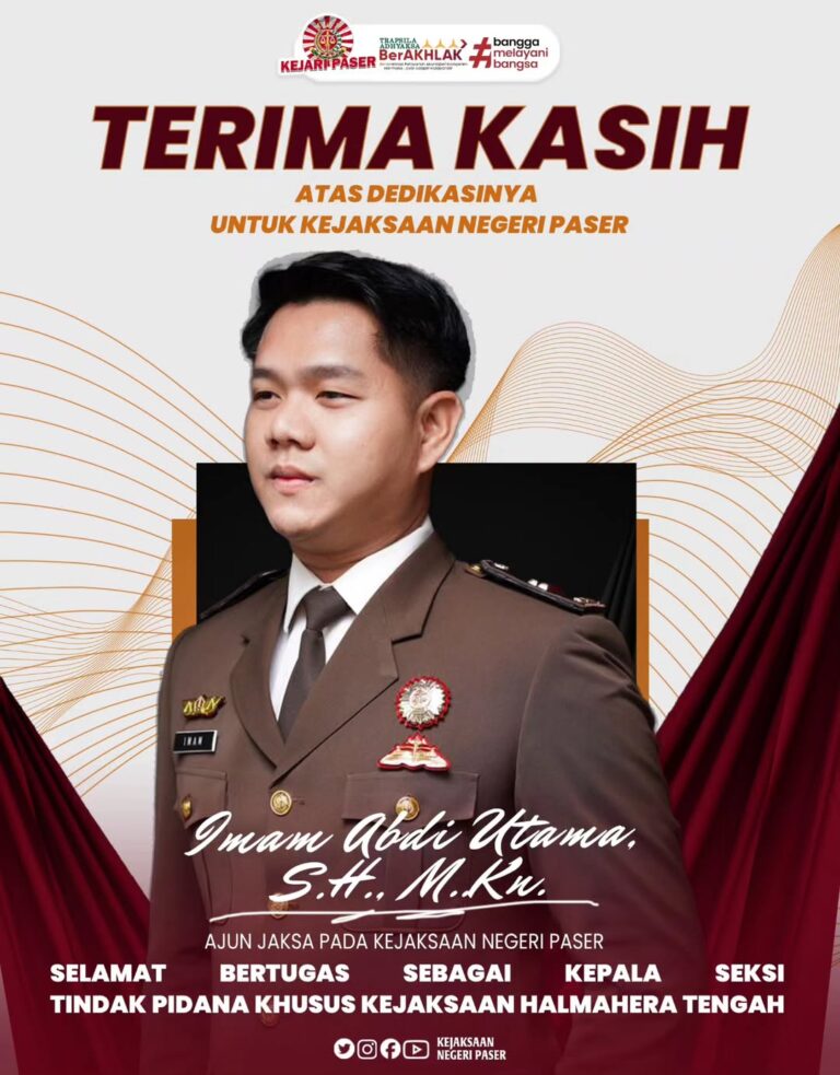Selamat bertugas di satuan kerja yang baru