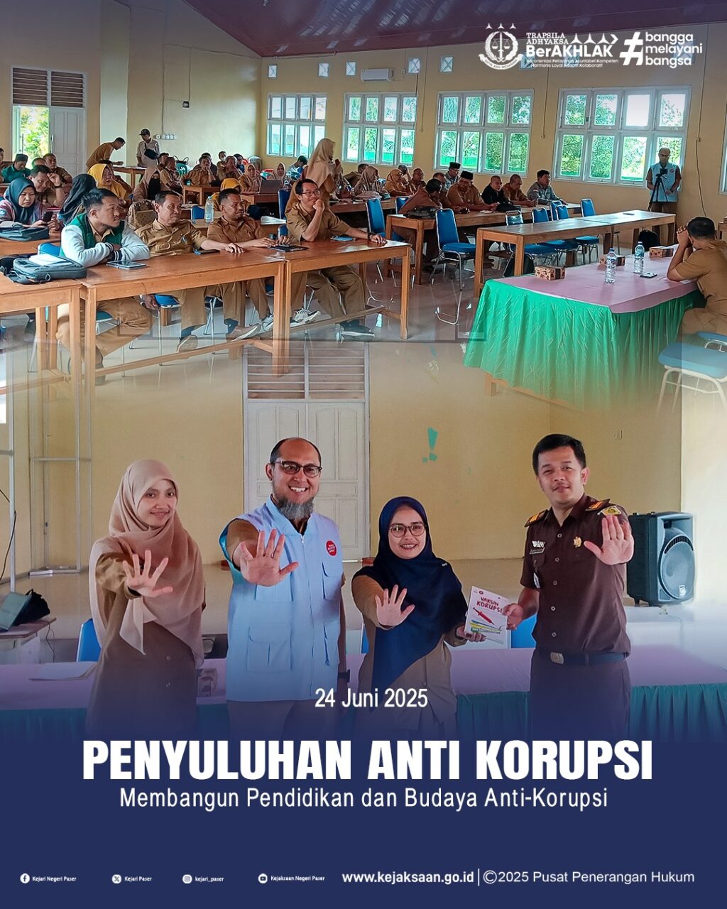 kegiatan Penyuluhan Anti Korupsi "Membangun Pendidikan dan Budaya Anti-Korupsi" dalam Sistem Penerimaan Murid Baru Sekolah Menengah Pertama Tahun 2025 bersama dengan Inspektorat Daerah Kabupaten Paser, Mochamad Nasrin, S.E., M.AP, CFrA, CFRMP.
