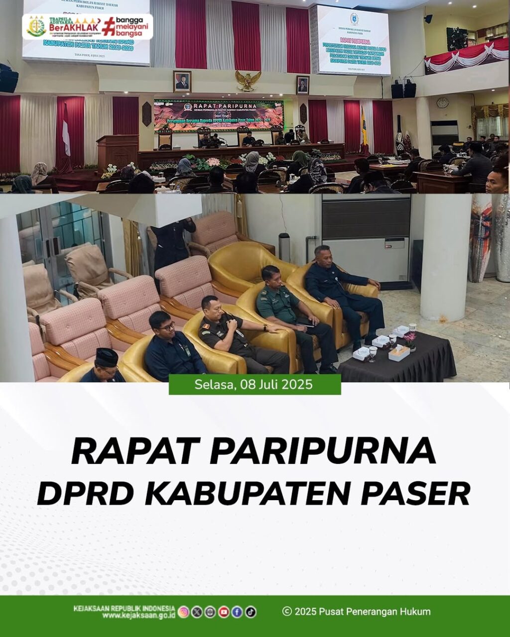 Rapat Paripurna Persetujuan Bersama Bupati Paser & DPRD Kabupaten Paser terhadap Rancangan Peraturan Daerah tentang Rencana Pembangunan Jangka Menengah Daerah (RPJMD) Kabupaten Paser Tahun 2025-2029.
