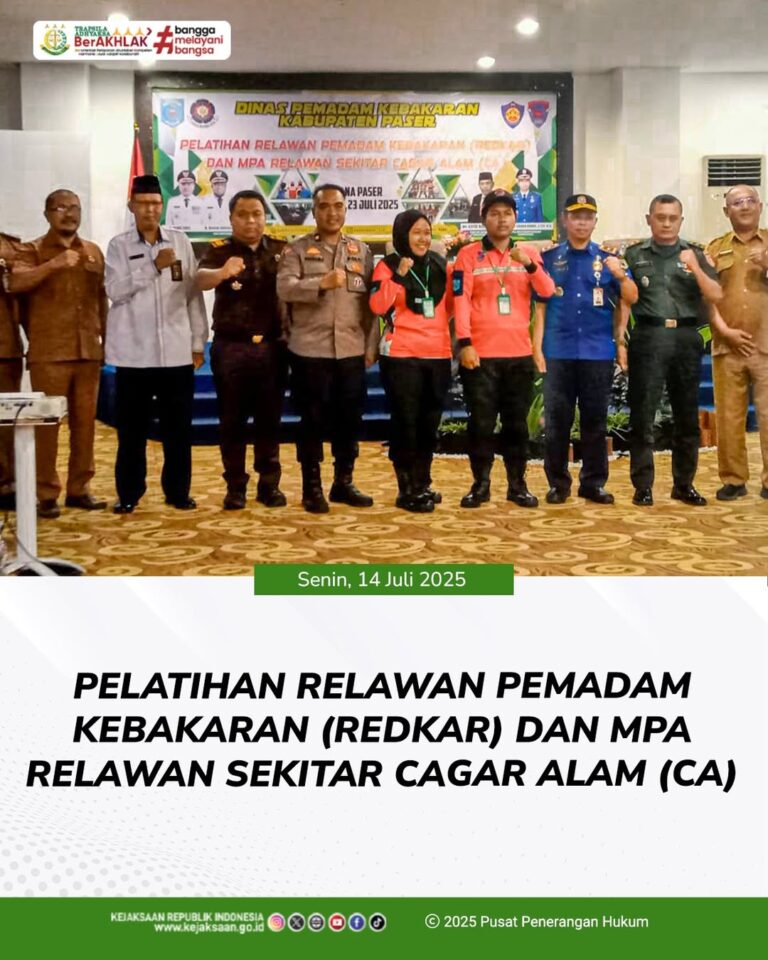 Kegiatan Pelatihan Relawan Pemadam Kebakaran (Redkar) dan Relawan Masyarakat Peduli Api (MPA) sekitar cagar alam (CA) oleh Dinas Pemadam Kebakaran Kabupaten Paser.
