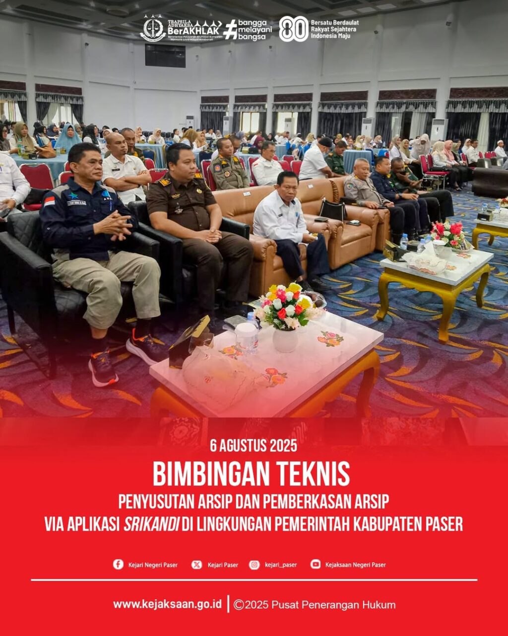 Pembukaan Bimbingan Teknis Penyusutan Arsip dan Pemberkasan Arsip via Aplikasi SRIKANDI di Lingkungan Pemerintah Kabupaten Paser
