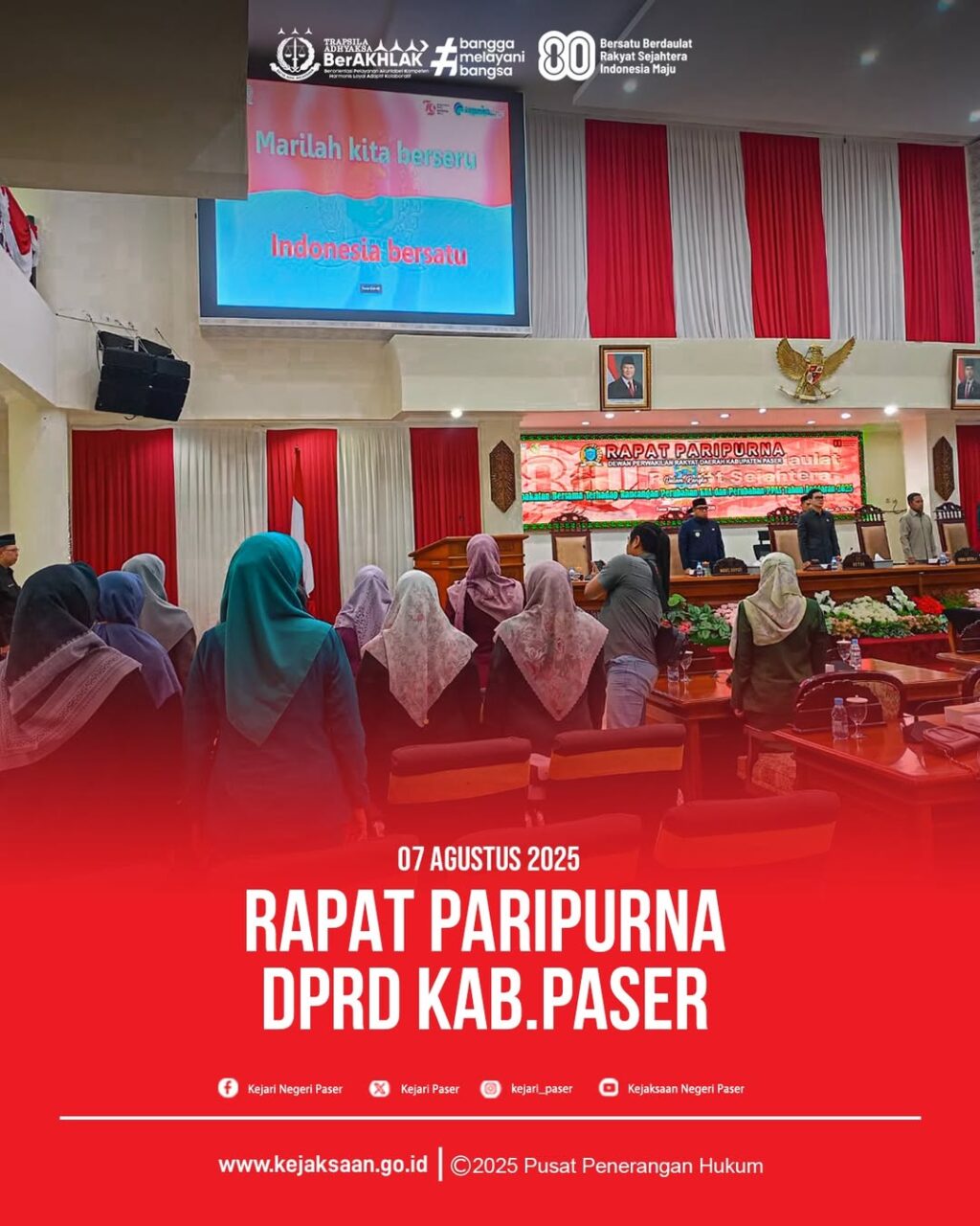rapat paripurna dalam rangka kesepakatan bersama terhadap rencana perubahan KUA dan perubahan PPAS TA.2025 Kabupaten Paser.