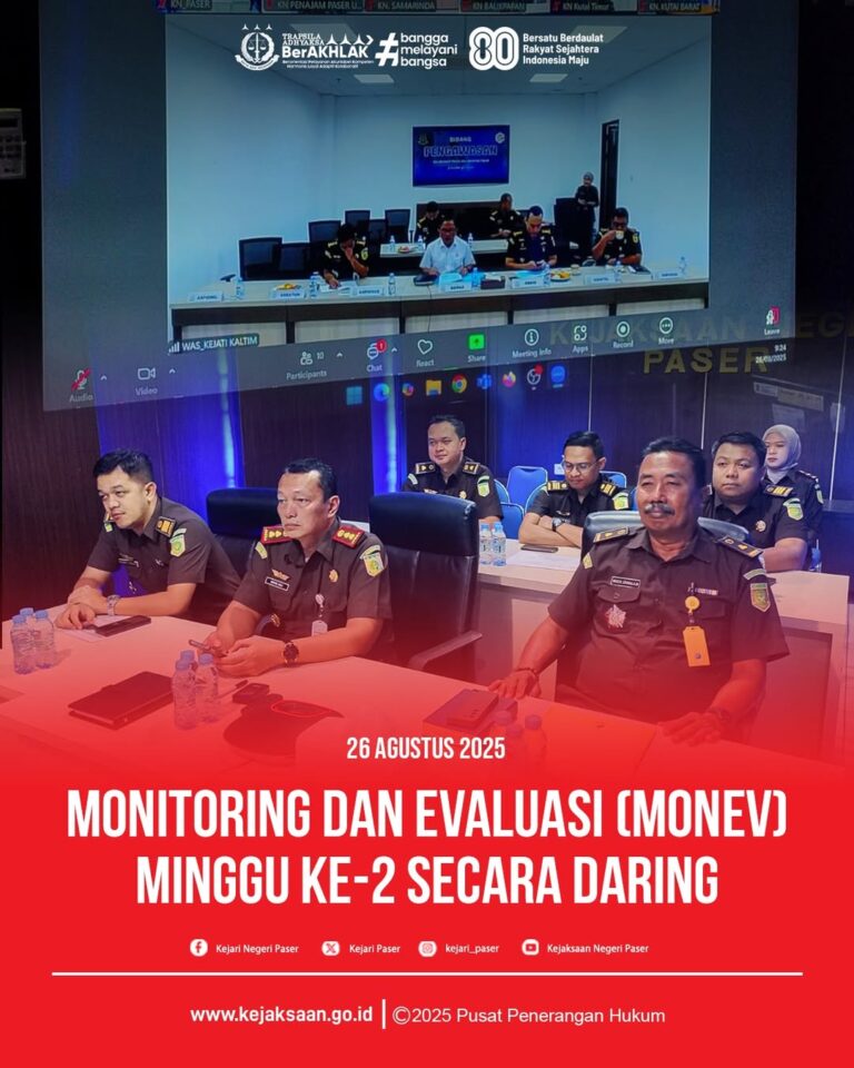 zoom meeting Pelaksanaan Monitoring dan Evaluasi (Monev) minggu ke 2