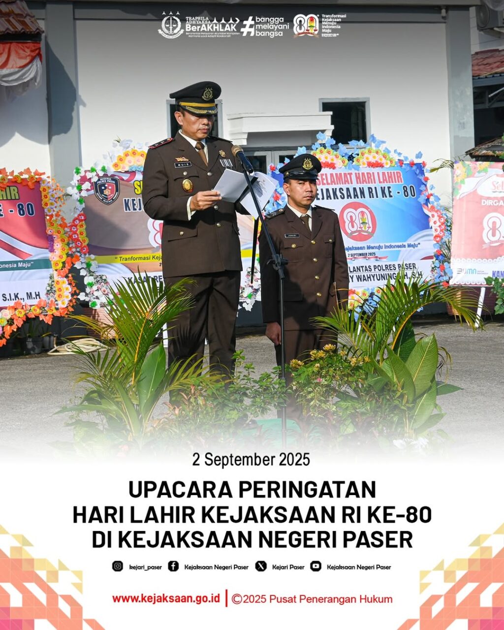 Upacara Hari Lahir Kejaksaan RI ke-80 Tahun 2025.