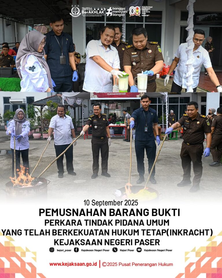 Kegiatan Pemusnahan Barang Bukti Bidang Tindak Pidana Umum yang Sudah Berkekuatan Hukum Tetap(INKRACHT).