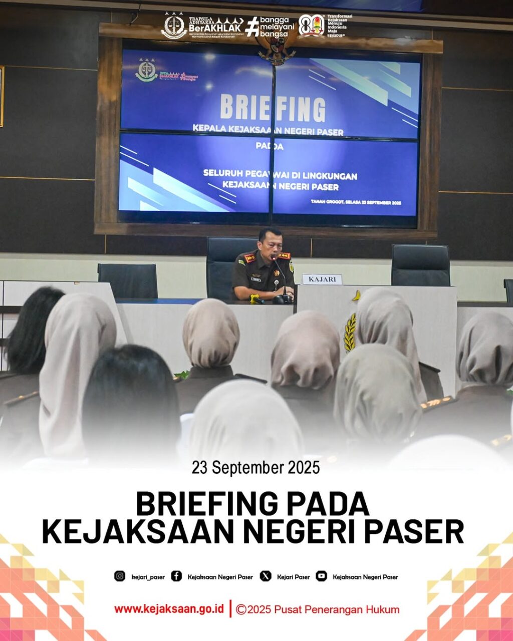 kegiatan Briefing pada Seluruh Pegawai serta PPnPN Kejaksaan Negeri Paser