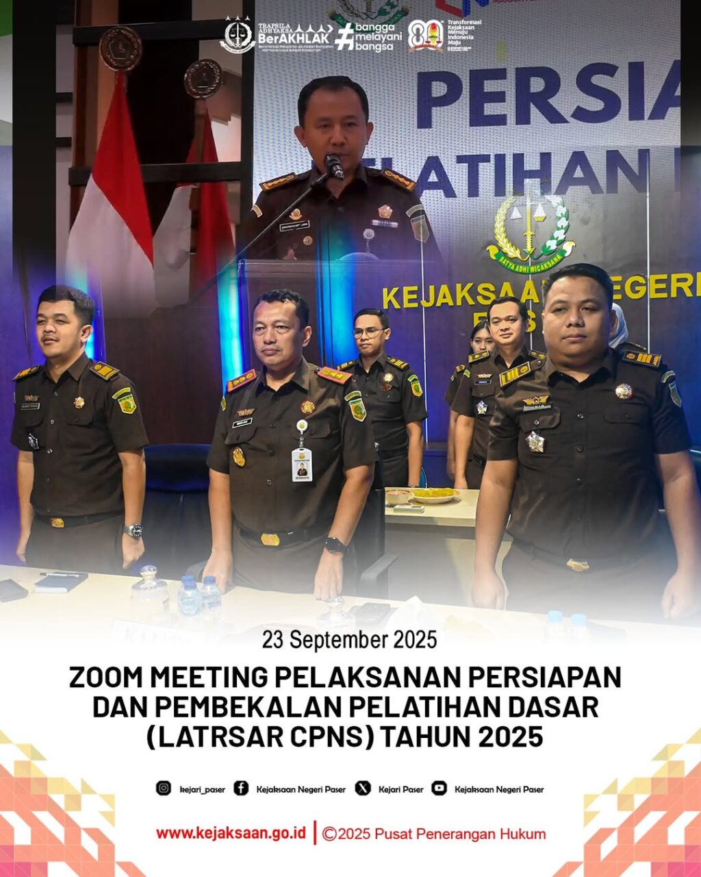 kegiatan Zoom Meeting Pelaksanaan Persiapan dan Pembekalan Pelatihan Dasar (LATSAR CPNS) Tahun 2025.