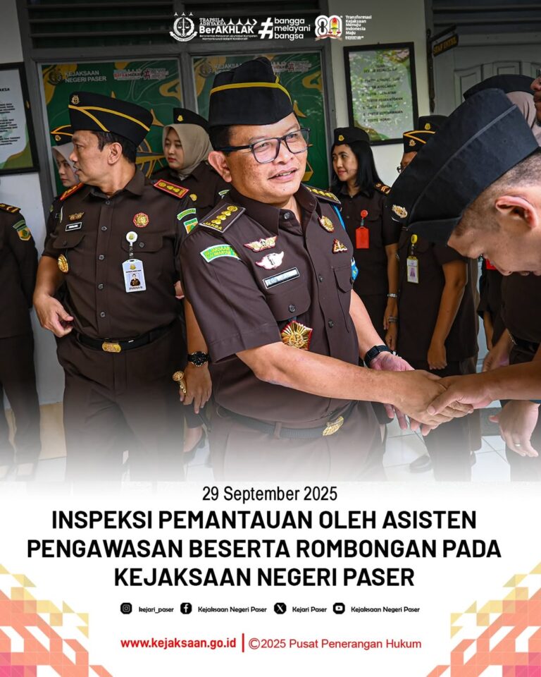 kegiatan Inspeksi Pemantauan dan Reviu Pengelolaan Keuangan Tahun Anggaran 2025 oleh Asisten Pengawasan Beserta Rombongan pada Kejaksaan Negeri Paser.