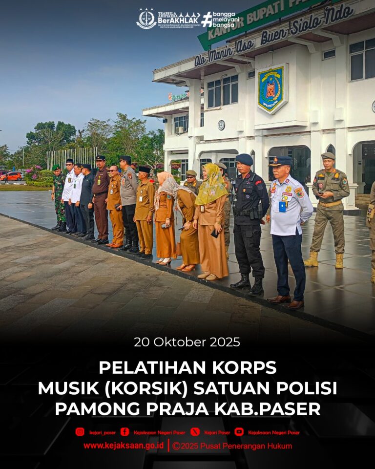 undangan upacara pembukaan pelatihan korps musik (korsik) satuan polisi pamong praja kabupaten paser.