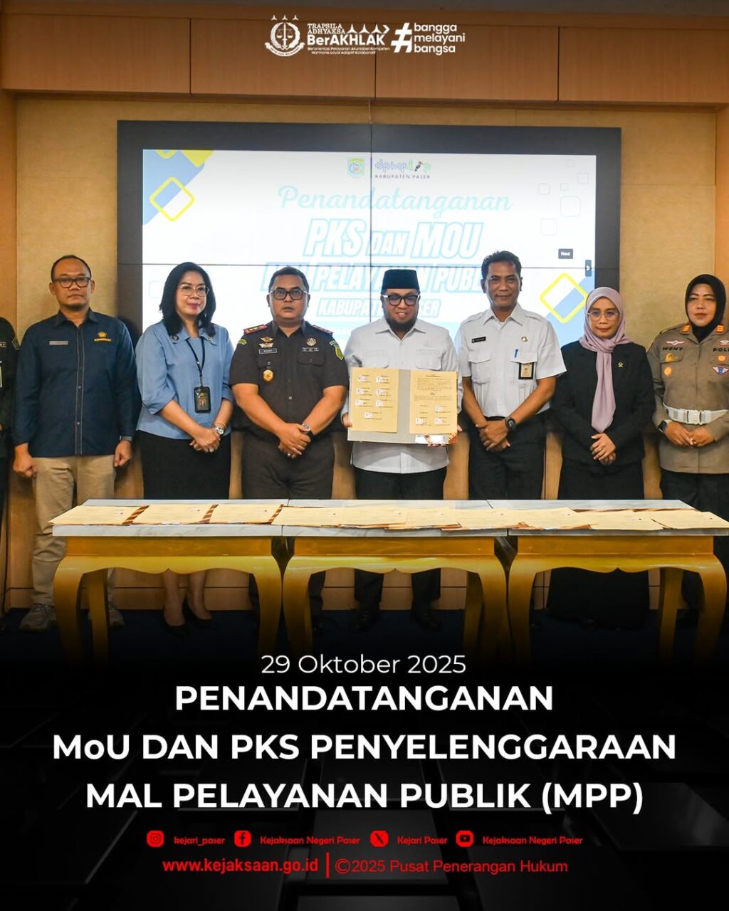 kegiatan Penandangangan MoU dan PKS Penyelenggaraan Mal Pelayananan Publik (MPP).
