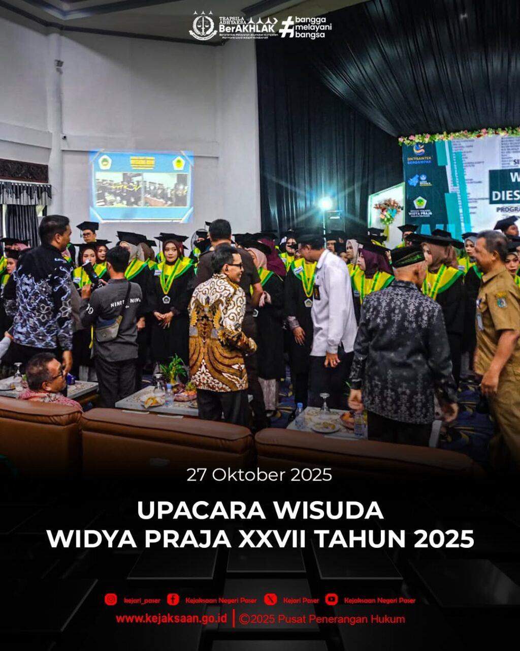 Kegiatan Upacar wisuda XXVII Widya praja tanah Grogot THN 2025 Kabupaten Paser.