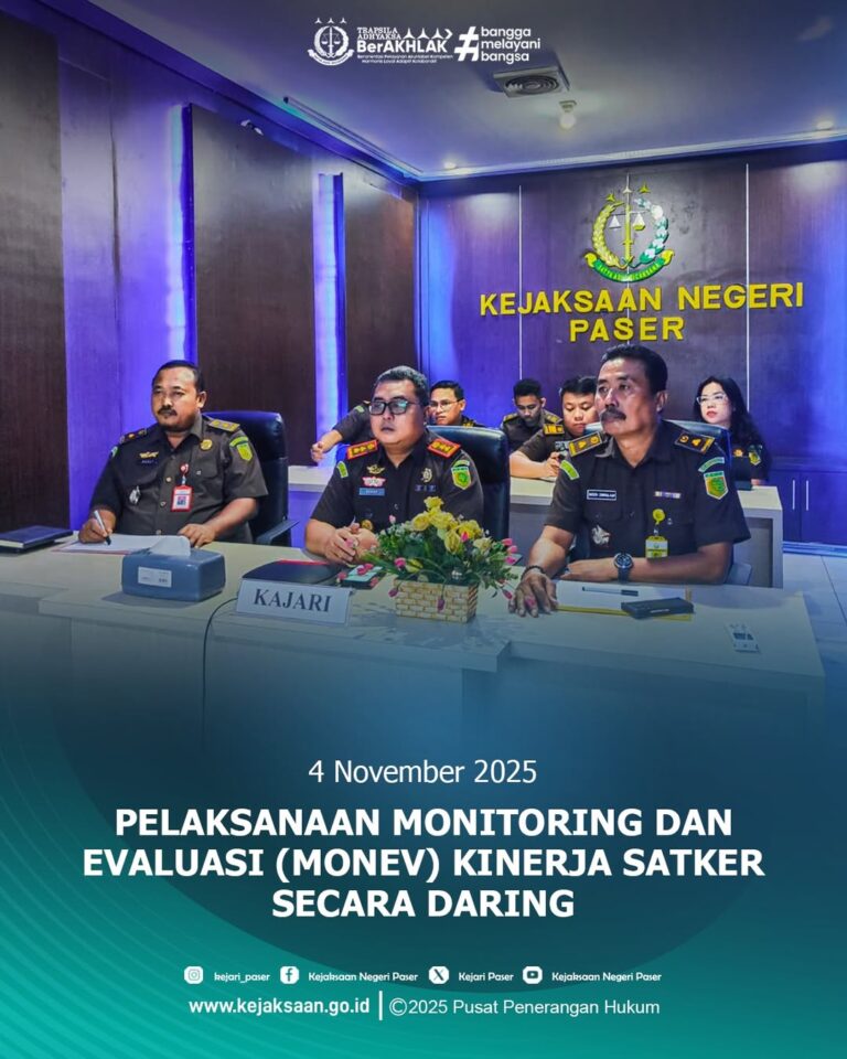 Monitoring dan Evaluasi(Monev) Kinerja Satker secara Daring Minggu Pertama.