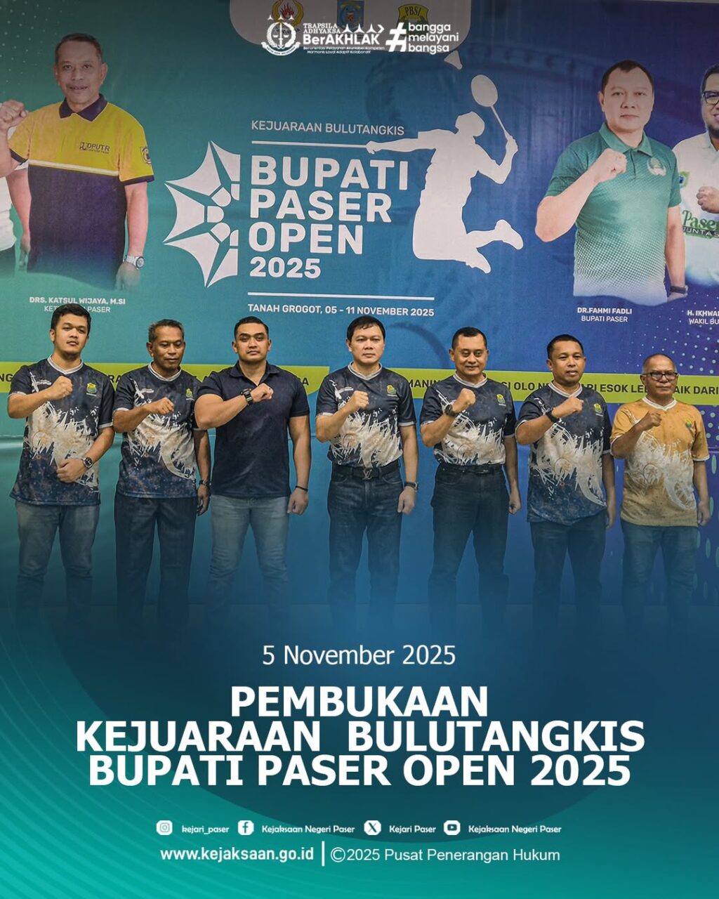 Pembukaan Kejuaraan Bulutangkis Bupati Paser Open 2025 pada 5-11 November 2025