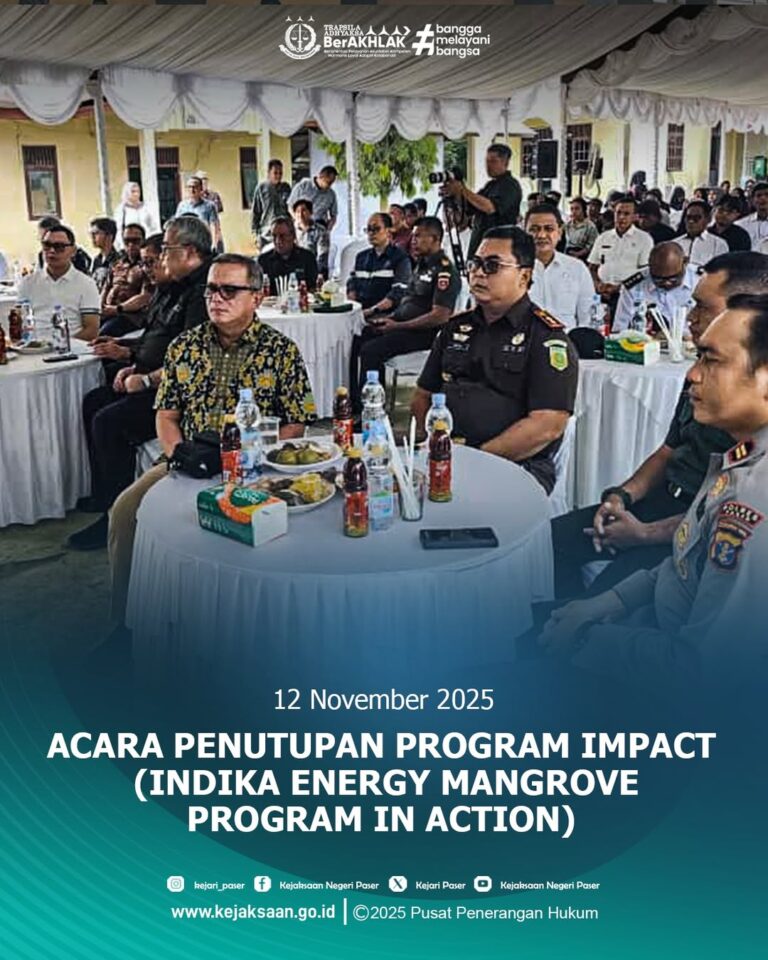 menghadiri Acara Penutupan Program IMPACT (Indika Energy Mangrove Program in Action), IMPACT merupakan program penanaman dan rehabilitasi mangrove yang dilakukan Indika Energy selama tiga tahun terakhir dengan target rehabilitasi lahan seluas 250 ha di Kabupaten Paser