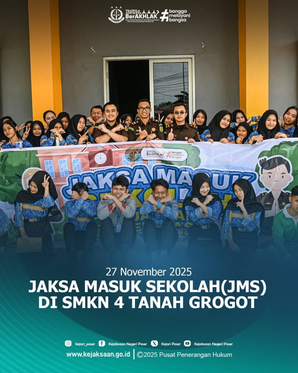 Kegiatan Jaksa Masuk Sekolah yang bertempat di SMKN 4 Tanah Grogot.