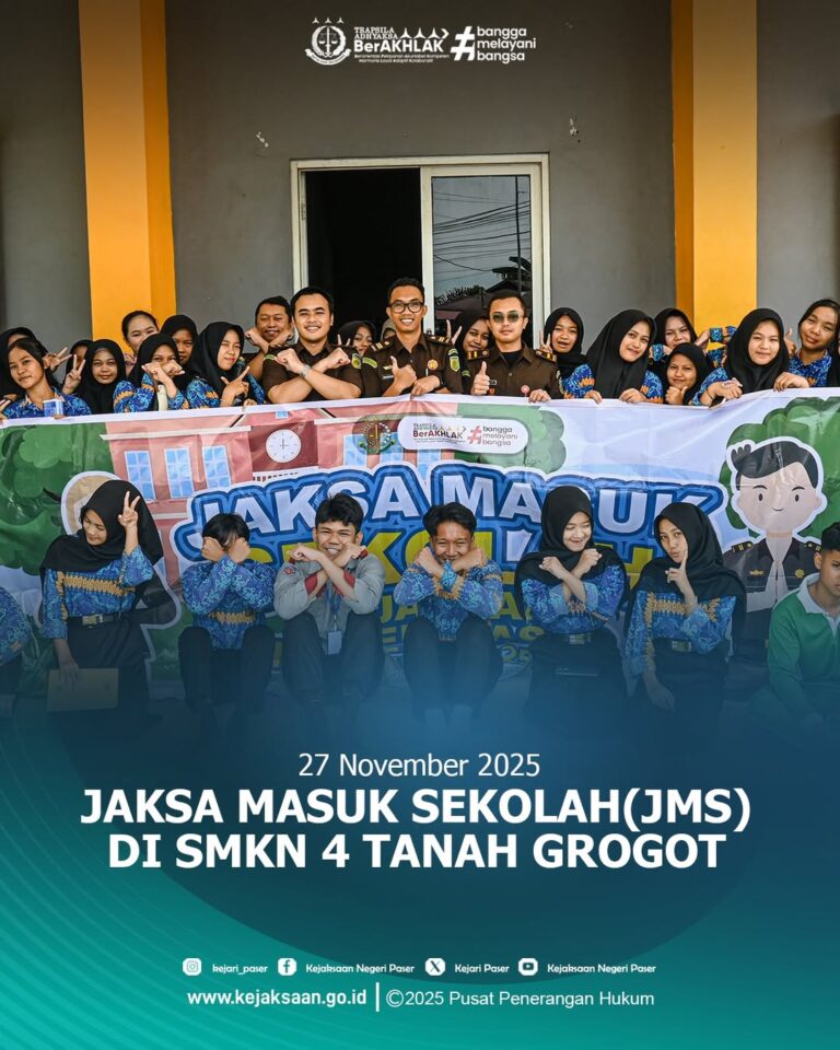 Kegiatan Jaksa Masuk Sekolah yang bertempat di SMKN 4 Tanah Grogot.