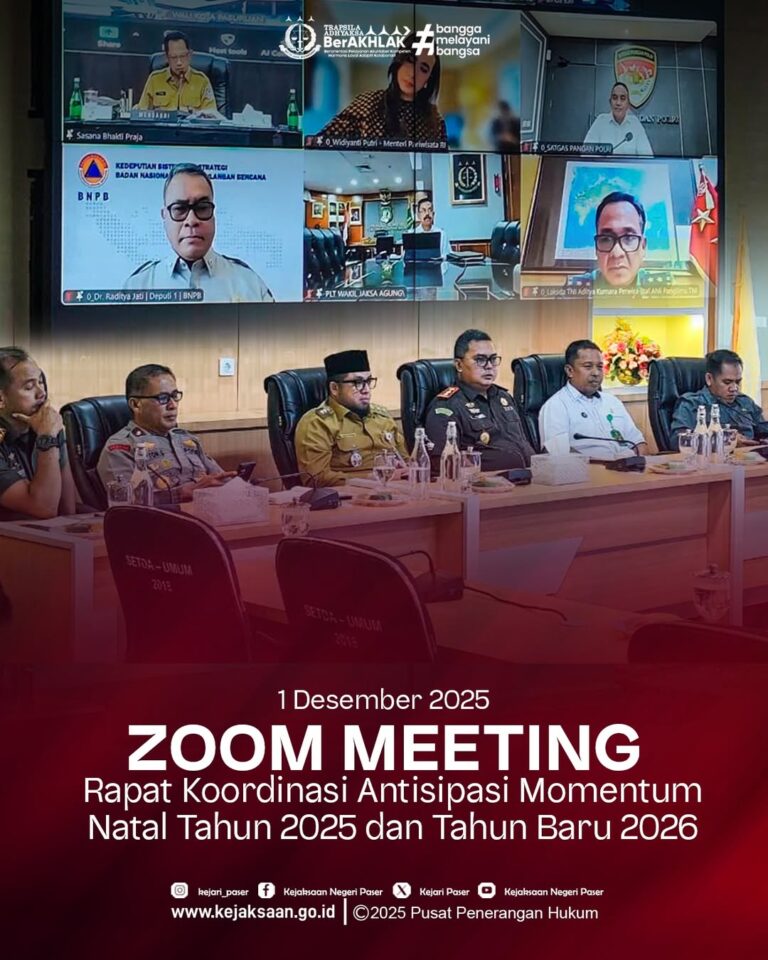 Zoom Meeting oleh Kementrian Dalam Negeri Republik Indonesia bersama dengan Kementerian / Lembaga terkait mengenai Rapat Koordinasi Antisipasi Momentum Natal Tahun 2025  dan Tahun Baru 2026.
