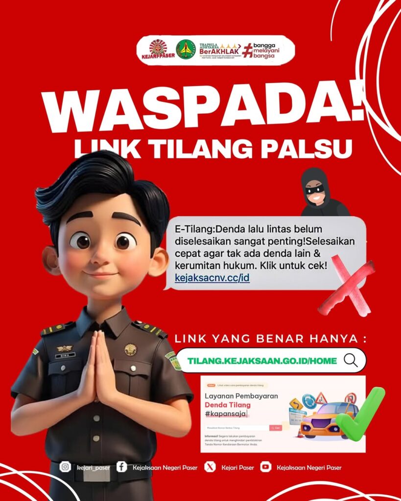 WASPADA PENIPUAN LINK TILANG PALSU !!!