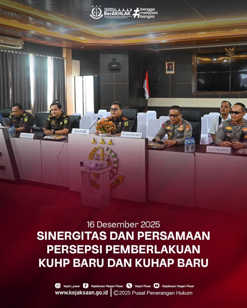 Zoom Meeting dalam rangka kegiatan dan Persamaan persepsi KUHP dan KUHAP Baru Bersama Wakapolres dan Kanit Regident Polres Paser.
