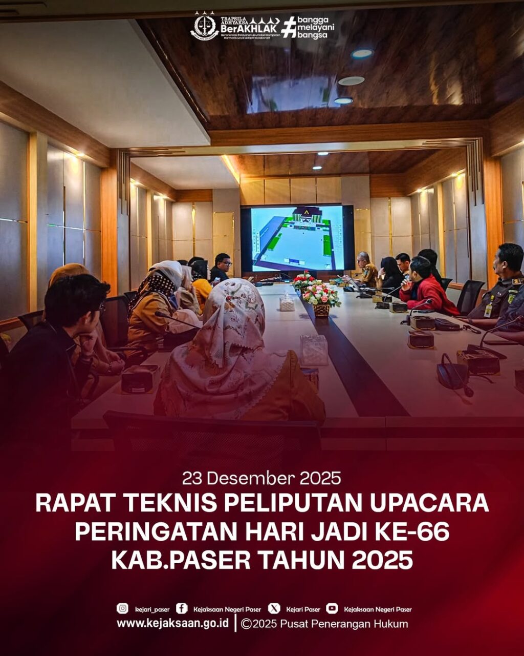 undangan Rapat dalam Rangka rapat teknis peliputan upacara peringatan hari jadi ke -66 kabupaten paser tahun 2025.