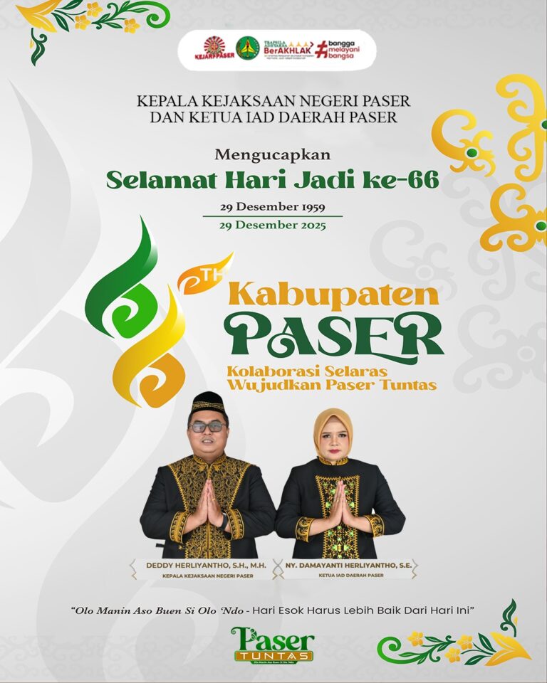 Selamat Hari Jadi ke-66 Kabupaten Paser "Kolaborasi Selaras Wujudkan Paser Tuntas"