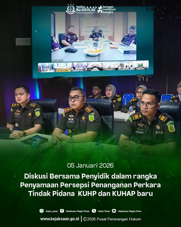 kegiatan Diskusi Bersama Penyidik secara Virtual dalam rangka penyamaan persepsi penanganan Perkara Tindak Pidana KUHP dan KUHAP terbaru.