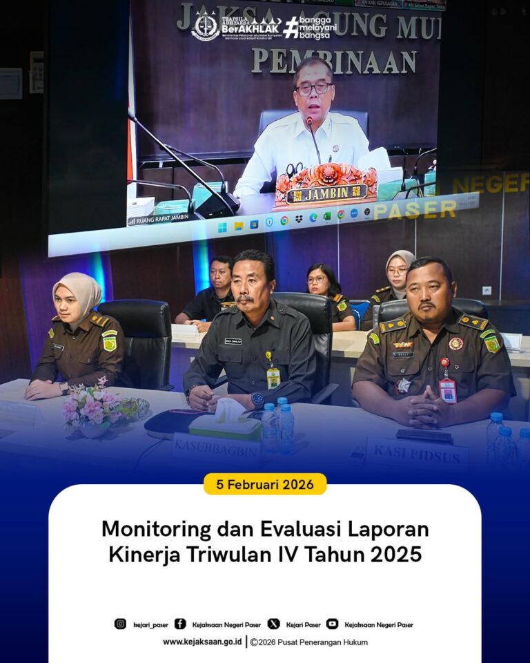 mengikuti kegiatan Vicon Monitoring dan Evaluasi Laporan Kinerja Triwulan IV Tahun 2025.