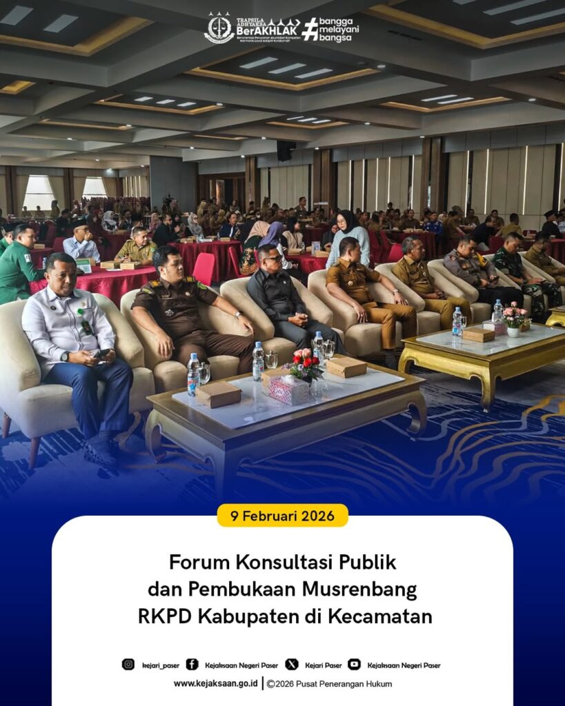 Undangan Forum Konsultasi Publik Rancangan Awal RKPD Kabupaten Paser Tahun 2027 dan Pembukaan Musrenbang RKPD Kabupaten di Kecamatan.
