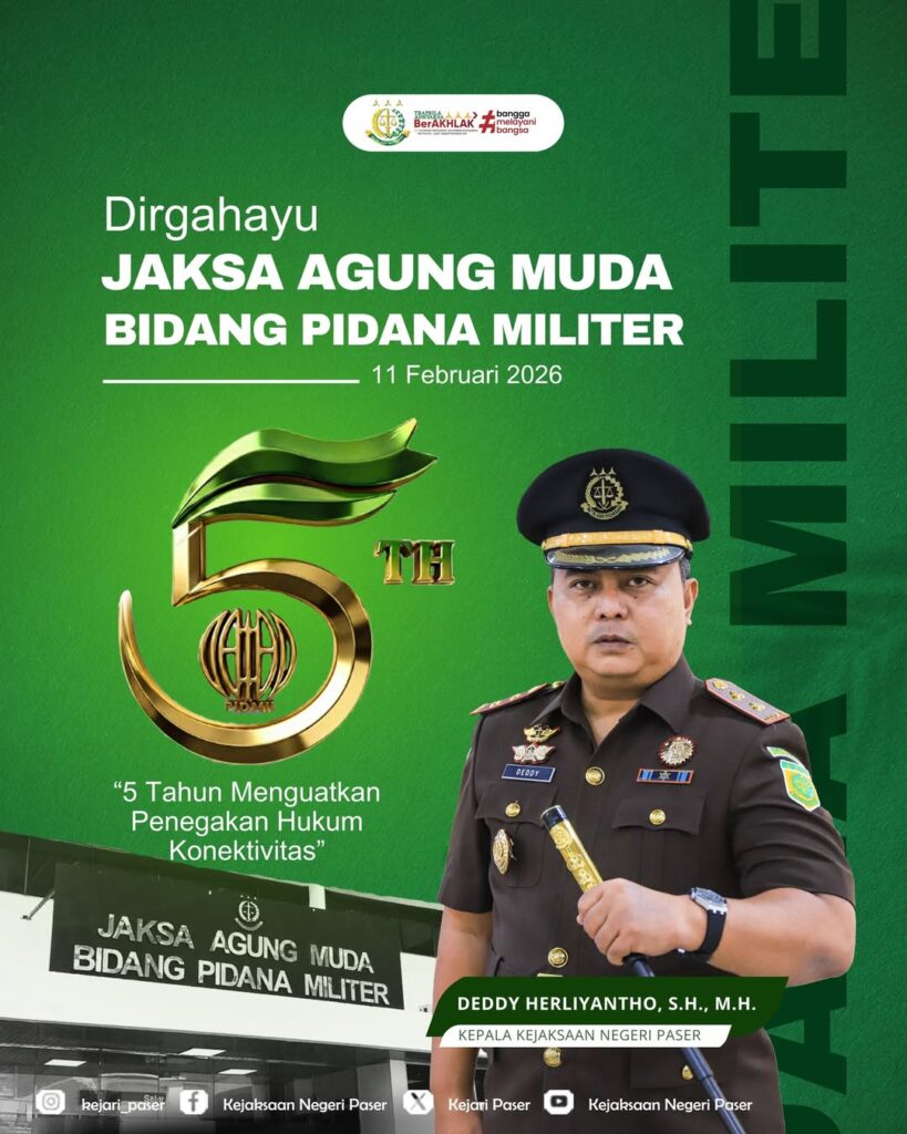 Selamat memperingati Hari Ulang Tahun ke-5 Jaksa Agung Muda Bidang Pidana Militer (JAMPIDMIL).