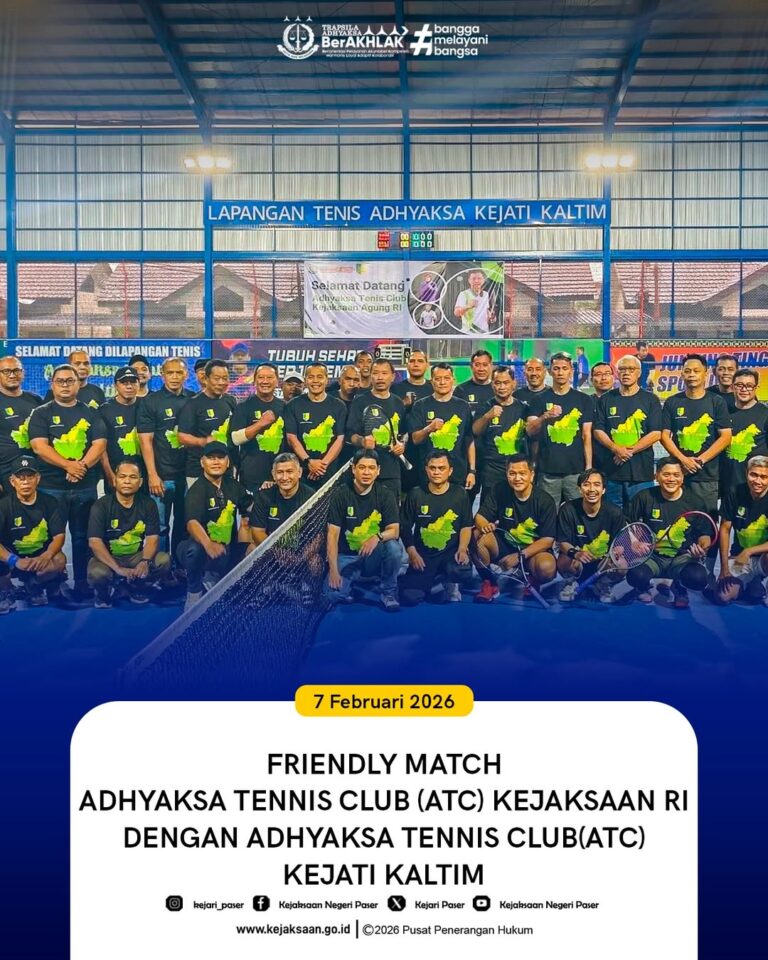 FRIENDLY MATCH ADHYAKSA TENNIS CLUB (ATC) KEJAKSAAN RI DENGAN ADHYAKSA TENNIS CLUB(ATC) KEJATI KALTIM