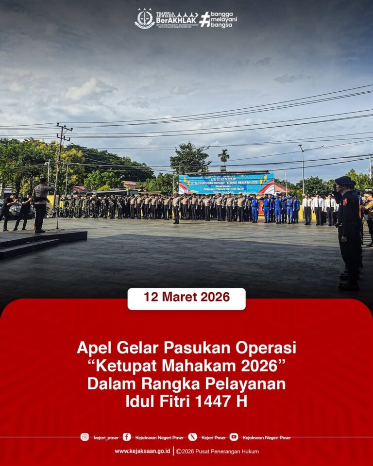 kegiatan Apel Gelar Pasukan Operasi Kepolisian Terpusat "Ketupat Mahakam 2026" dalam rangka Pelayanan Perayaan Idul Fitri 1447 H.