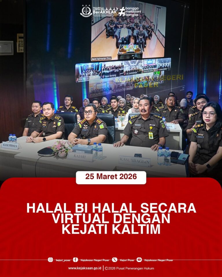 Halal bi Halal Kejati Kaltim secara Virtual.