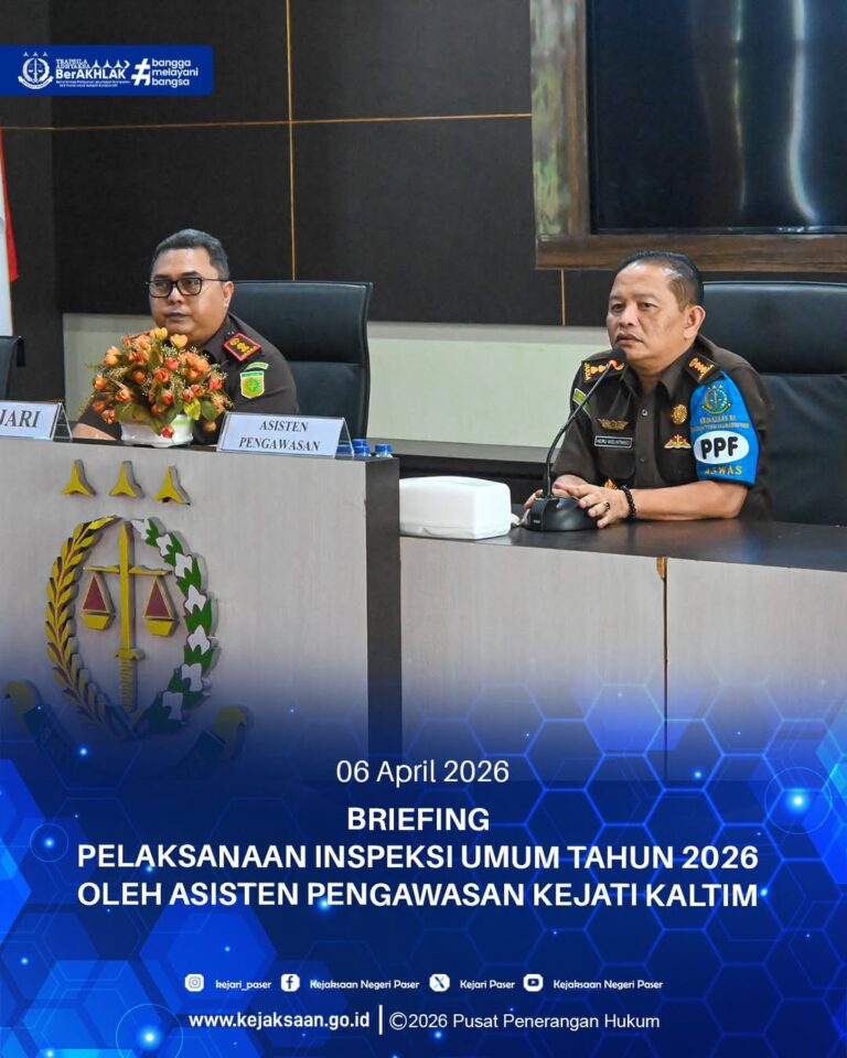 Pengawasan Kejati Kaltim melakukan Briefing bersama Seluruh Pegawai Kejaksaan Negeri Pase
