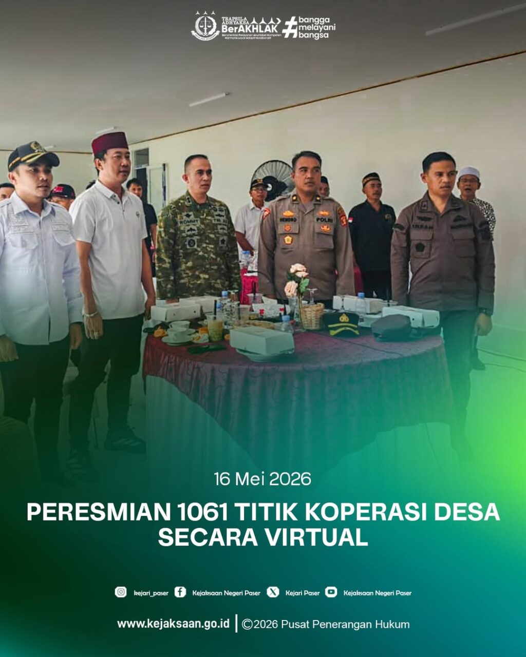 Peresmian 1061 titik Koperasi Desa/Kelurahan Merah Putih, Secara Virtual oleh Presiden RI .