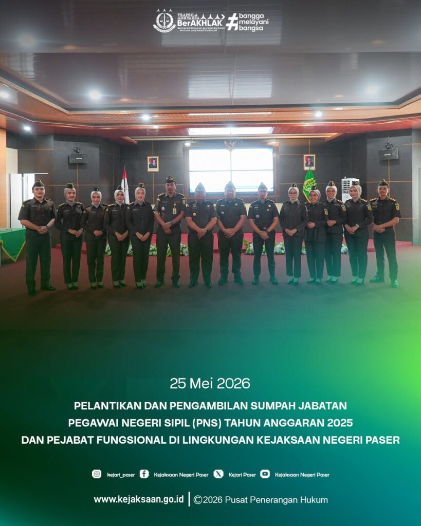 Upacara Pengambilan Sumpah/Janji Pegawai Negeri Sipil dan Pejabat Fungsional Kejaksaan Negeri Paser