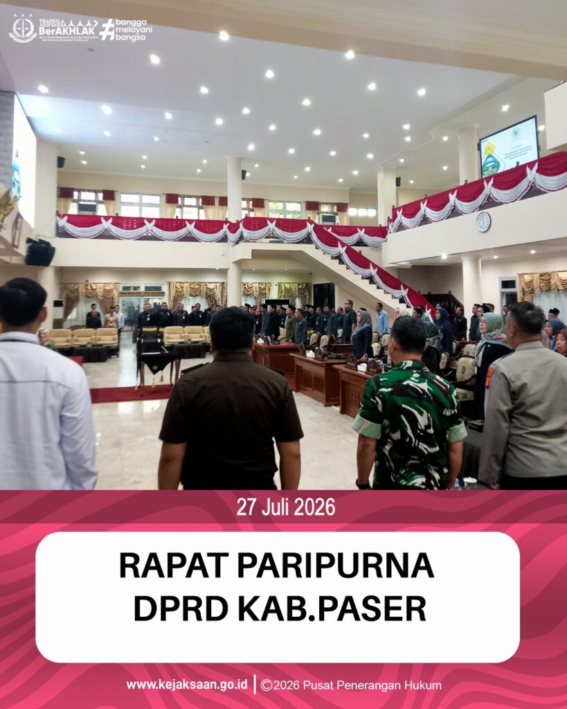 Rapat Paripurna DPRD dalam rangka Persetujuan DPRD Terhadap Perubahan Raperda Kab. Paser tentang Pajak Daerah dan Restribusi Daerah.