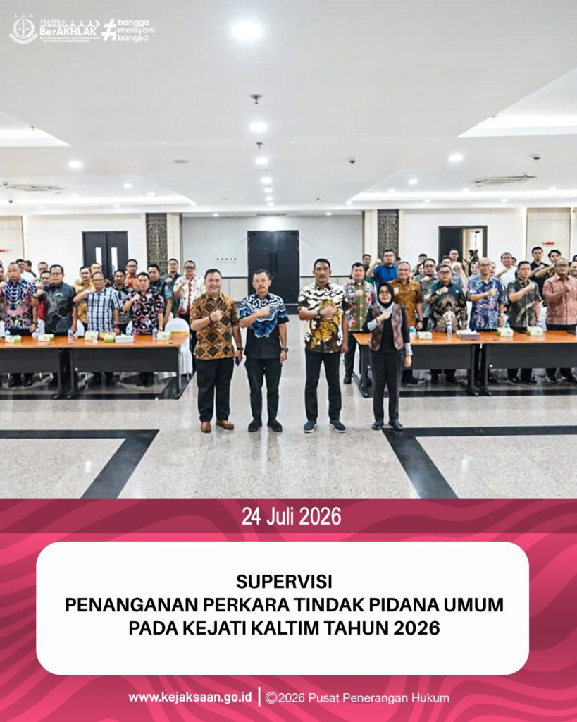 Supervisi Penanganan dan Penyelesaian Perkara Tindak Pidana Umum dalam Wilayah Hukum Kejaksaan Tinggi Kalimantan Timur oleh Direktur C pada Jaksa Agung Muda Tindak Pidana Umum Agoes Soenanto Prasetyo, S.H., M.H. beserta Jajaran