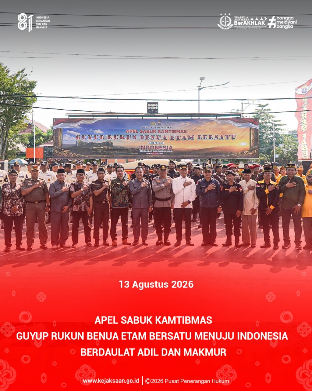 Apel Sabuk Kamtibmas ''Guyub Rukun Benua Etam Bersatu Menuju Indonesia Berdaulat Adil dan Makmur''