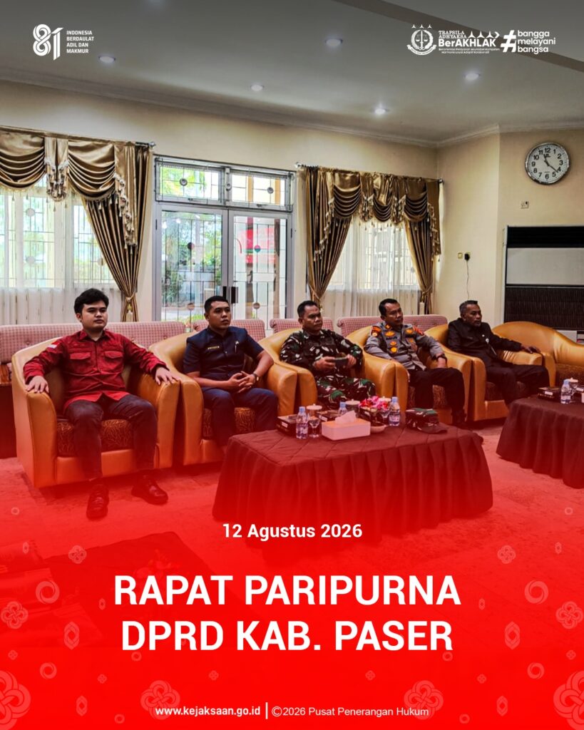 Rapat Paripurna DPRD dalam rangka Hasil Pembahasan Rancangan Perubahan KUA dan PPAS APBD Tahun Anggaran 2026.