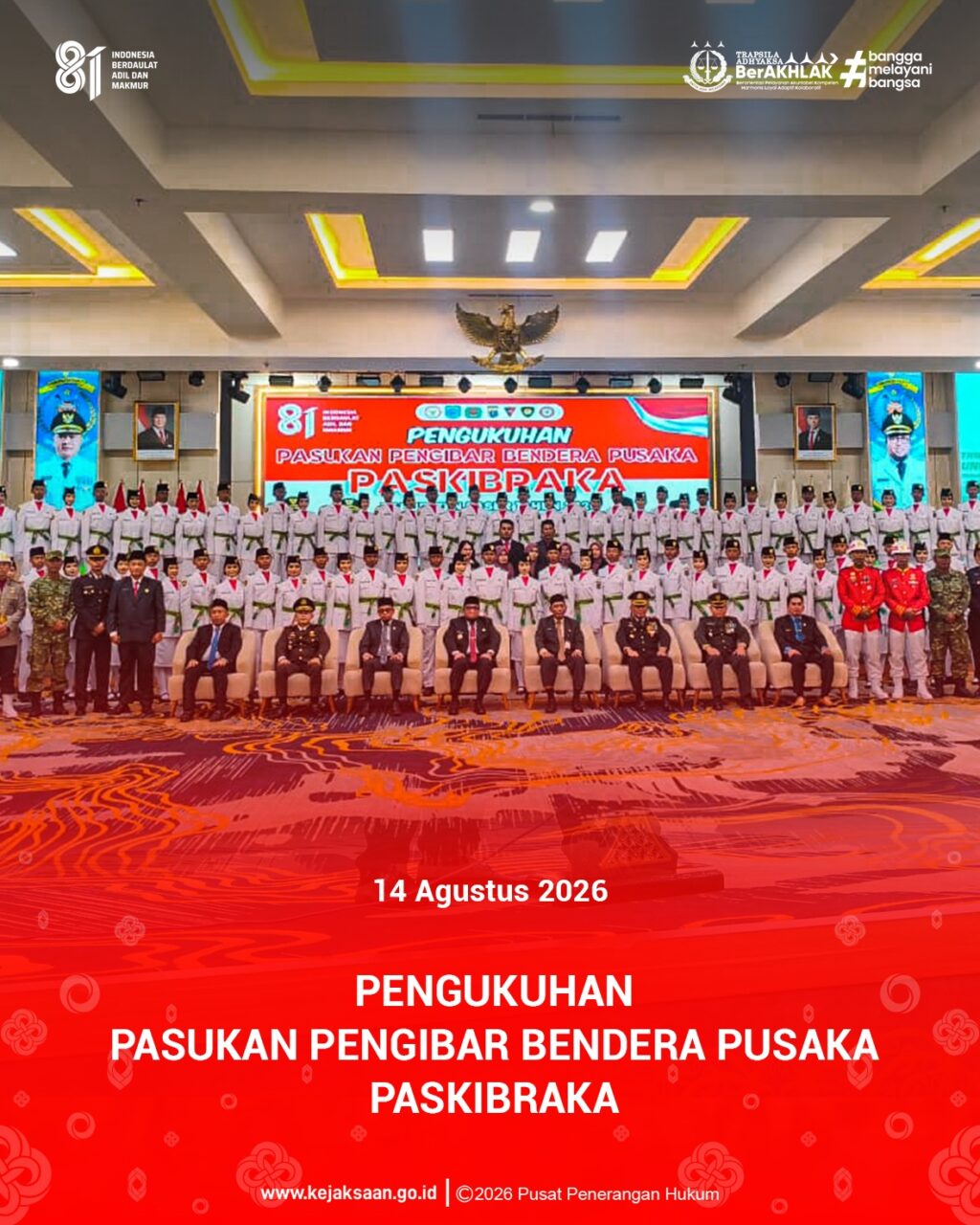 Pengukuhan Pasukan Pengibar Bendera Pusaka Kabupaten Paser Tahun 2026.